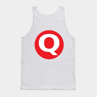Letter Q Big Red Dot Letters & Numbers Tank Top